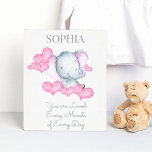 Impressão Em Tela Você é linda garota elefante personalizada<br><div class="desc">Personalize esta bela tela impressa para o berçário ou quarto de sua filhinha. A design apresenta um elefante doce de menina com orelhas cor-de-rosa, cercado por corações cor-de-rosa. O texto diz "[o seu nome] Você é amado a cada minuto de cada dia". O modelo está configurado para que você adicione...</div>