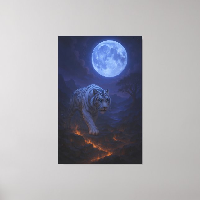 Impressão Em Tela Volcanic White Tiger Premium Wall Art – Fine Art (Frente)