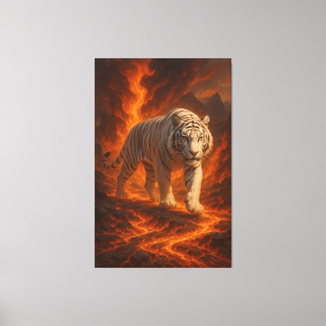 Impressão Em Tela  Volcanic White Tiger Premium Wall Art – Fine Art  (Frente)