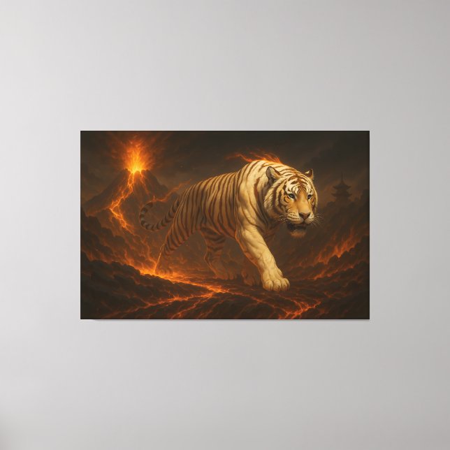 Impressão Em Tela Volcanic White Tiger Premium Wall Art – Fine Art  (Frente)