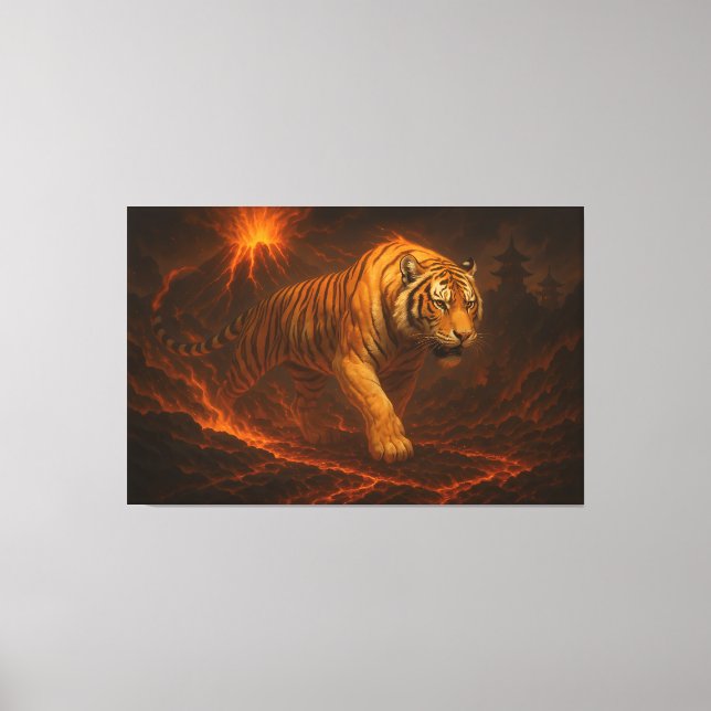 Impressão Em Tela Volcanic White Tiger Premium Wall Art – Fine Art  (Frente)