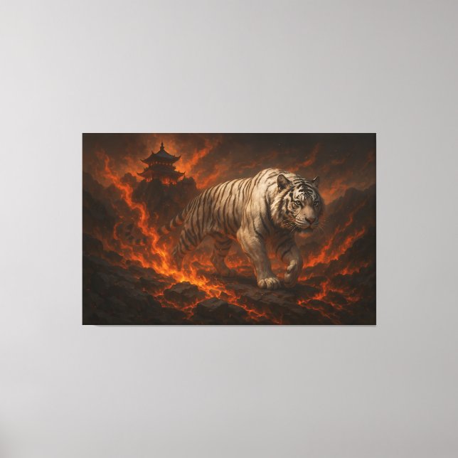 Impressão Em Tela Volcanic White Tiger Premium Wall Art – Fine Art (Frente)