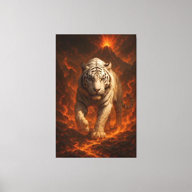 Impressão Em Tela  Volcanic White Tiger Premium Wall Art – Fine Art  (Frente)