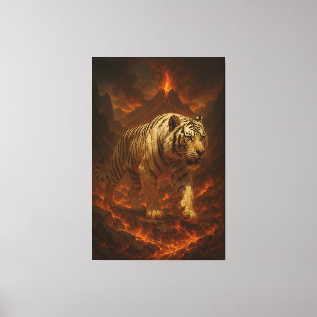 Impressão Em Tela Volcanic White Tiger Premium Wall Art – Fine Art C (Frente)