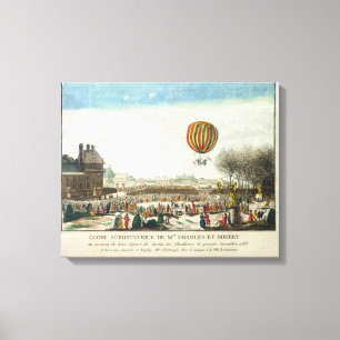 Impressão Em Tela Voo de Jacques Charles e Nicholas Robert