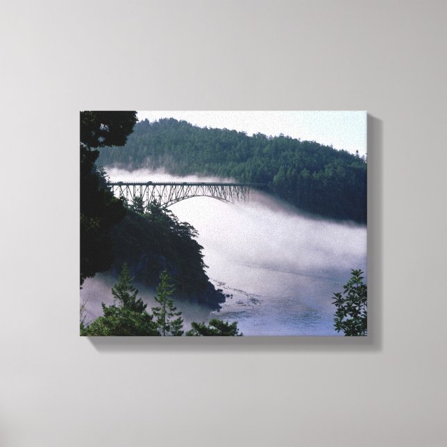 Impressão Em Tela Voos subindo pela ponte Deception Pass em (Frente)