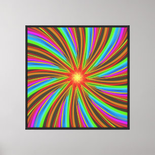 Impressão Em Tela Vórtice de Espiral de Neon – Design de Movimento F