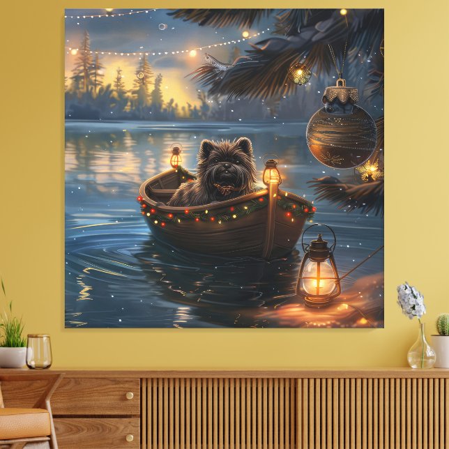 Impressão Em Tela Voz Festiva de Natal Affenpinscher (Insitu(Sala de estar))