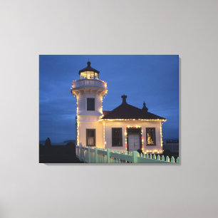 Impressão Em Tela WA, Mukilteo, Farol de Mukilteo, estabelecido