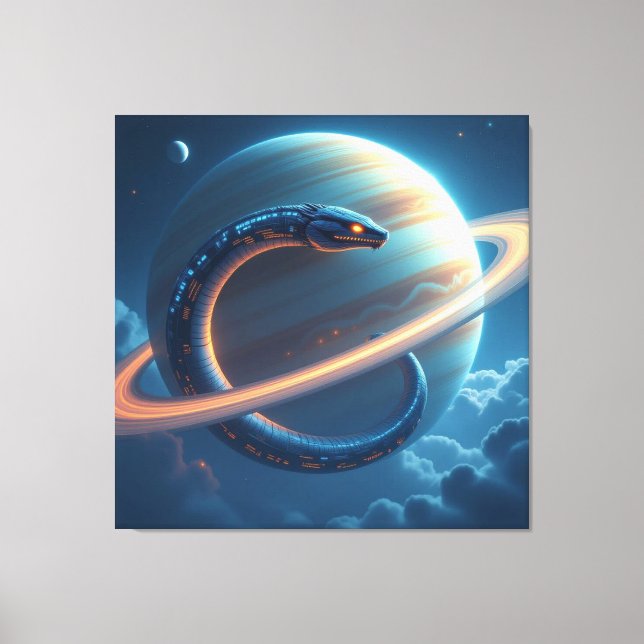 Impressão Em Tela Wächter des Saturn – Die kosmische Schlange (Frente)