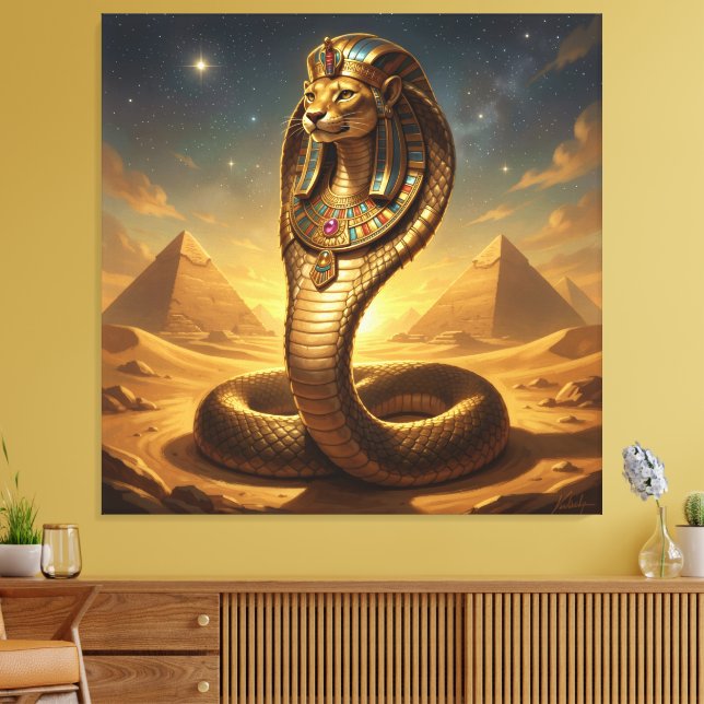 Impressão Em Tela Wadjet – Egyptian Cobra Goddess (Insitu(Sala de estar))