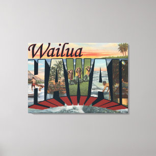 Impressão Em Tela Wailua, letra ScenesWailua de HawaiiLarge, HI