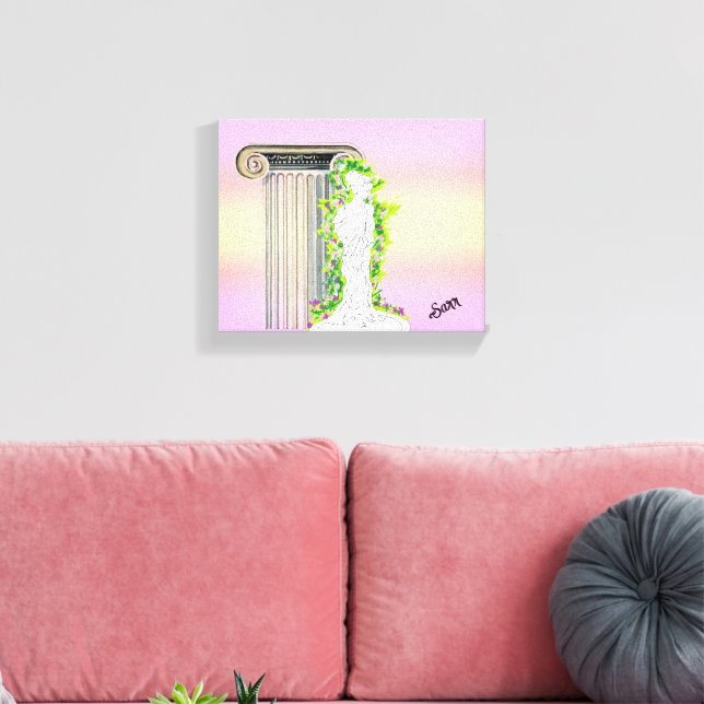 Impressão Em Tela Wall Art: Estátua de uma Deusa. (Insitu(Sala de estar))