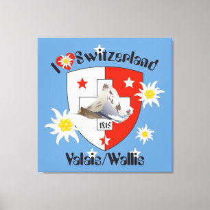 Impressão Em Tela Wallis Valais Suíça Suisse linho