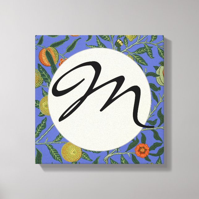 Impressão Em Tela Wallpaper colorido azul William Morris Pomegranate (Frente)