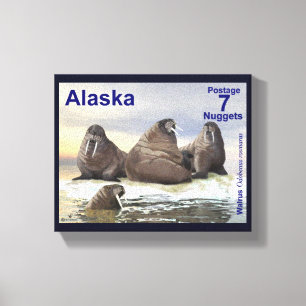 Impressão Em Tela Walrus - Quatro Irmãos - Postage do Alasca