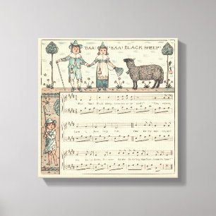 Impressão Em Tela Walter Crane Baa Baa Ovelha Negra Rima Infantil