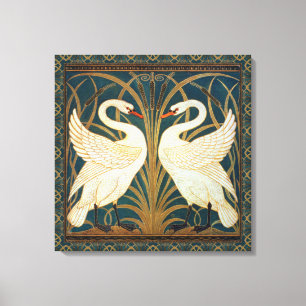 Impressão Em Tela Walter Crane Swan, Rush E Iris Art Nouveau