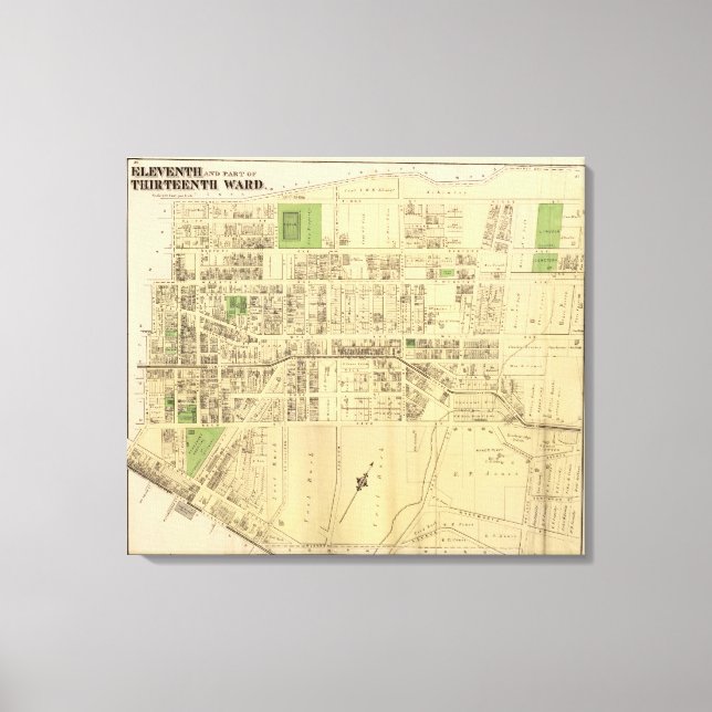 Impressão Em Tela Wards 11, 13 de Pittsburgh, Pensilvânia (Frente)