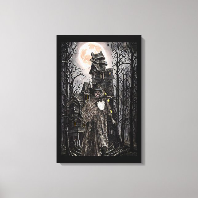 Impressão Em Tela Warlock man witch haunted house fantasy dark art  (Frente)