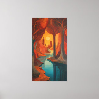 Impressão Em Tela Warm Earth Tone Abstract Surreal Landscape Wall Ar