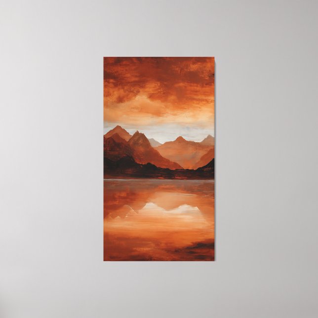 Impressão Em Tela Warm Earth Tone Abstract Surreal Landscape Wall Ar (Frente)