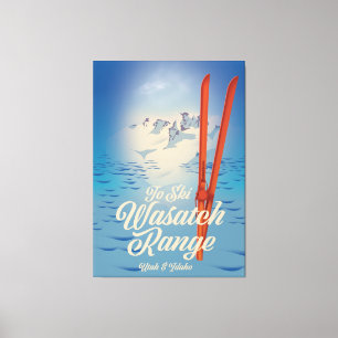 Impressão Em Tela Wasatch Range Utah & Idaho Ski poster