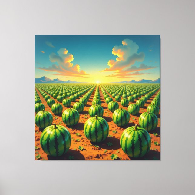 Impressão Em Tela Wassermelonenfeld im Sonnenschein (Frente)