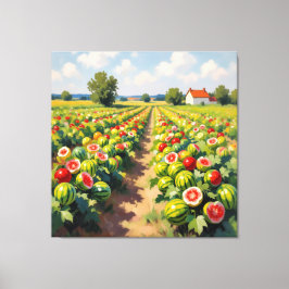 Impressão Em Tela Wassermelonenfeld im Sonnenschein