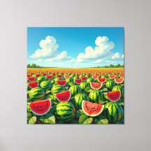 Wassermelonenfeld im Sonnenschein