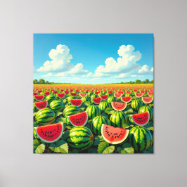 Impressão Em Tela Wassermelonenfeld im Sonnenschein