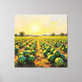 Impressão Em Tela Wassermelonenfeld im Sonnenschein