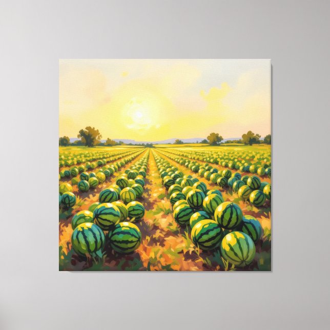 Impressão Em Tela Wassermelonenfeld im Sonnenschein (Frente)