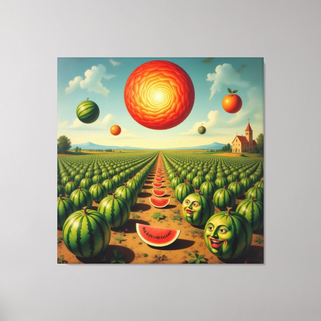 Impressão Em Tela Wassermelonenfeld im Sonnenschein (Frente)