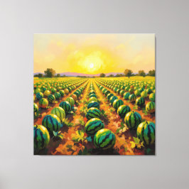 Impressão Em Tela Wassermelonenfeld im Sonnenschein