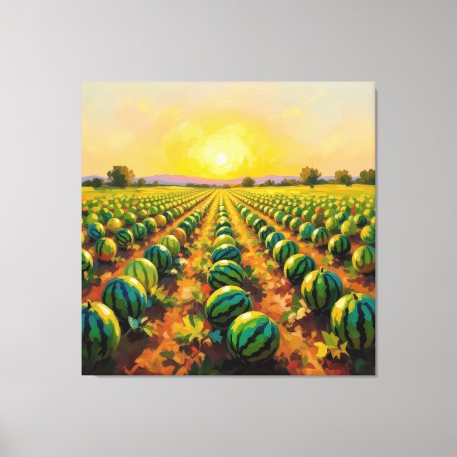 Impressão Em Tela Wassermelonenfeld im Sonnenschein (Frente)