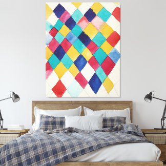 Impressão Em Tela Wassily Kandinsky - Farbstudie mit Rauten 