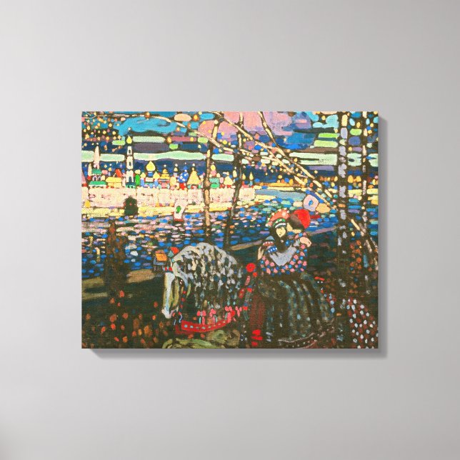 Impressão Em Tela Wassily Kandinsky O Casal a Cavalo Arte Russa (Frente)
