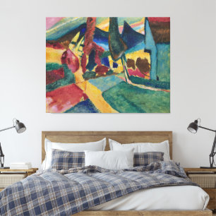 Impressão Em Tela Wassily Kandinsky - Paisagem com Toca-Trombeta