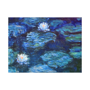 Impressão Em Tela Water Lily Pond em azul por Claude Monet Fine Art
