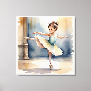 Impressão Em Tela Watercolor Ballerina