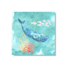 Watercolor Blue Whale ID368