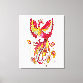 Impressão Em Tela Watercolor Firebird ou Phoenix Fantasy Creator