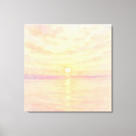 Impressão Em Tela Watercolor Style Sunset Over Sea Art