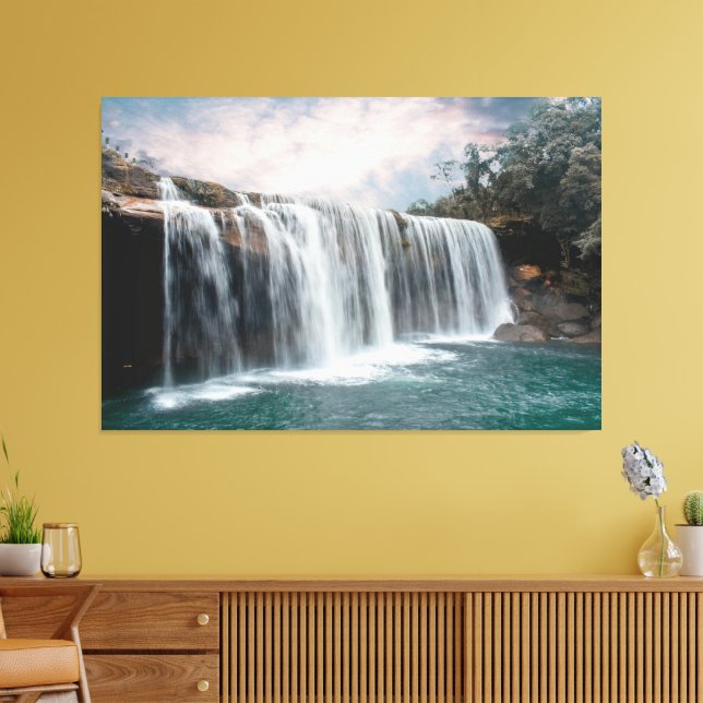 Impressão Em Tela Waterfall Nature Relax Casa, Imagem 7 (Insitu(Sala de estar))