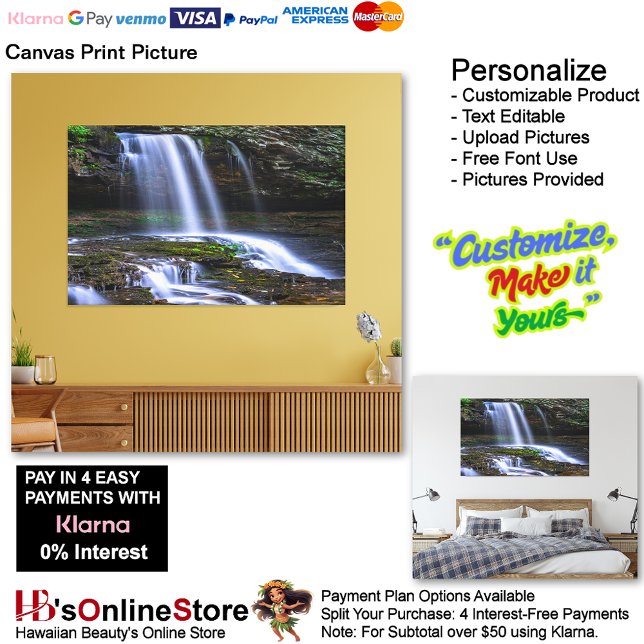 Impressão Em Tela Waterfall Nature Relaxation Home Office Figura 9 (Waterfalls Nature Relax Home Office Canvas Print Picture 9.)