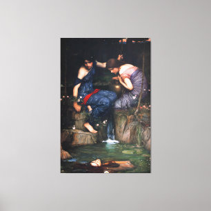 IMPRESSÃO EM TELA WATERHOUSE - NYMPHS ENCONTRANDO O CHEFE DO ÓRFÃO -