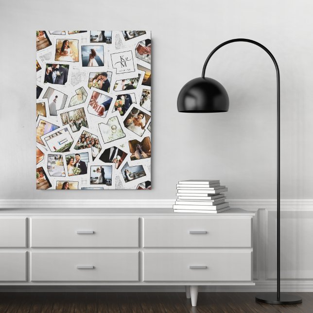 Impressão Em Tela Wedding Keepape 30 Photo Collage White ID1065 (Criador carregado)