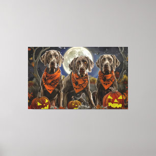 Impressão Em Tela Weimaraner Halloween Assustador 