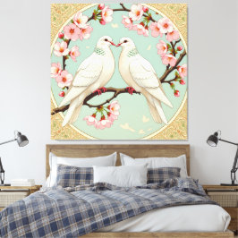 Impressão Em Tela Weiße Tauben der Liebe